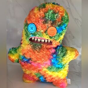 Fuggler Big Fugg XL Rainbow Monster Plush Approx 18" Sir Aplodge A Lot NWT